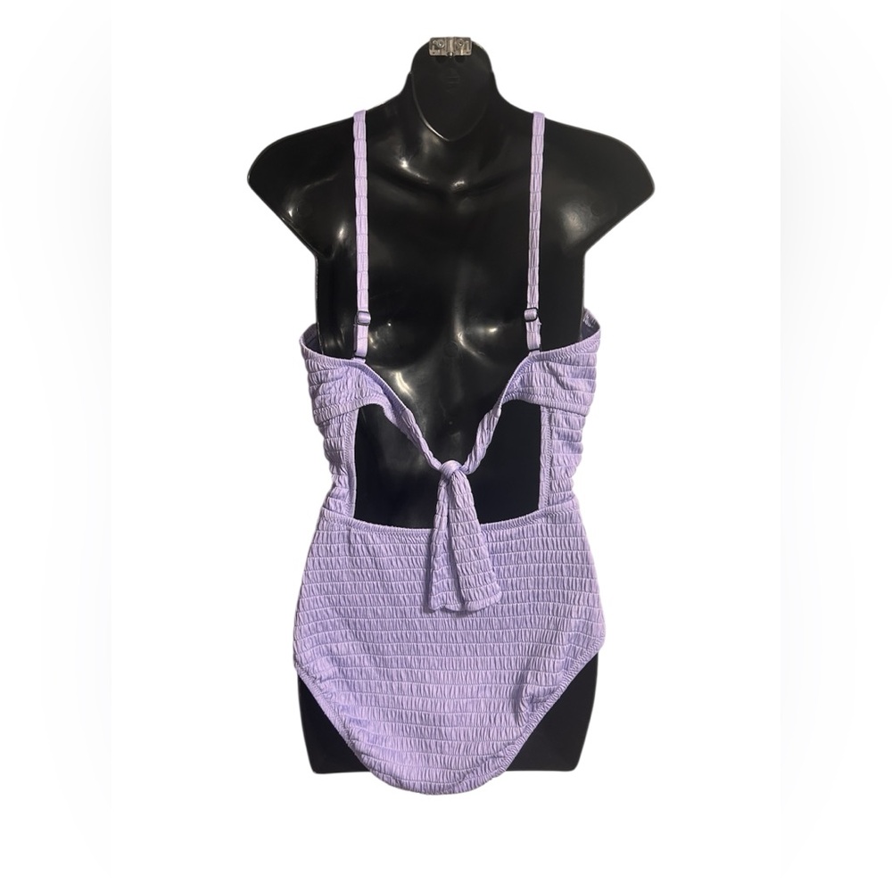 NWT bar III purple strappy one piece lavender swim suit size large - Picture 3 of 7